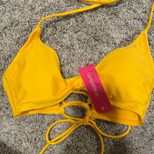 Yellow xhilaration bikini top from target
